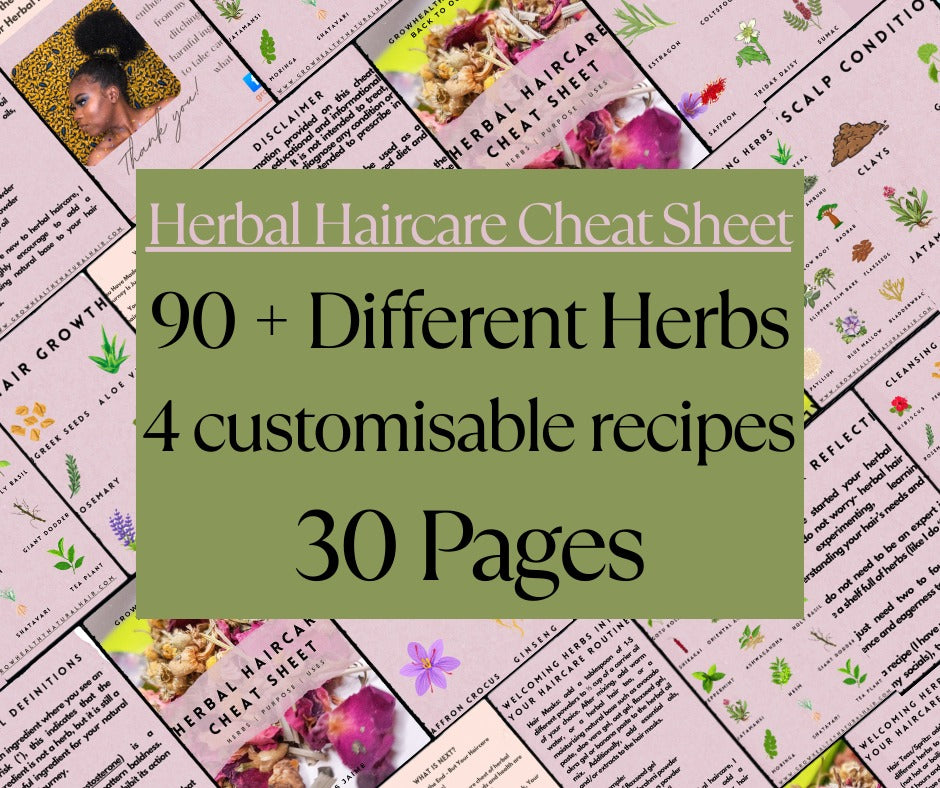 Herbal Haircare Cheat Sheet: The Plant-Powered Guide to Herbs for Hair Growth, Hair Health, Scalp Care & More!